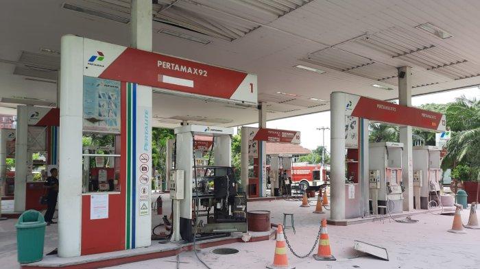 Polisi saat mendatangi lokasi SPBU Undip Tembalang, Kota Semarang, Rabu (10/1/2024).