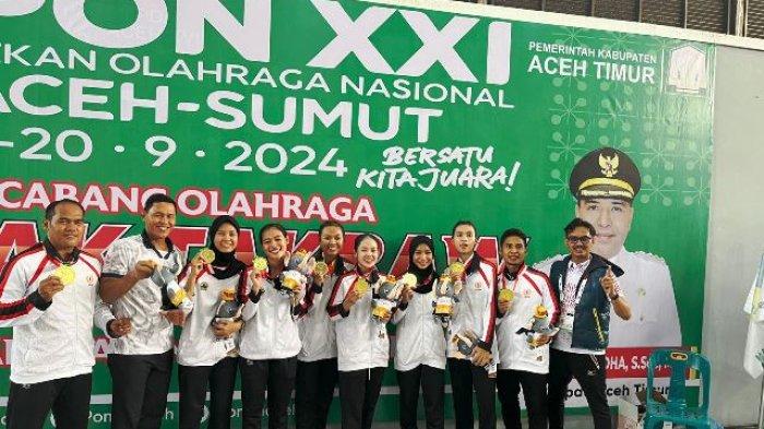 Polwan Polres Jepara Sumbang Emas Pada PON Aceh-Sumut Cabor Sepak Takraw