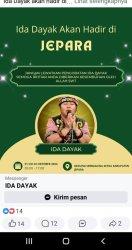 Postingan di media sosial Facebook yang mengatasnamakan Pengobatan Ida Dayak yang akan membuka praktek di Gedung Shima, Kabupaten Jepara, pada 21 - 22 Oktober 2024.