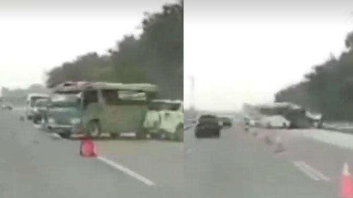 Rekaman dashcam kecelakaan maut di tol cikampek, Senin (8/4/2024)