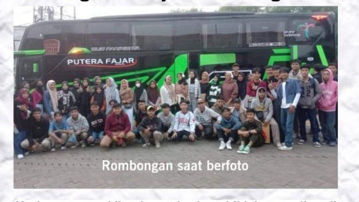 Rombongan wisata siswa SMK Lingga Kencana Depok yang diangkut bus pariwisata PO Trans Putera Fajar sebelum mengalami kecelakaan maut di kawasan wisata Ciater, Subang, Jawa Barat, Sabtu petang, 11 Mei 2024.