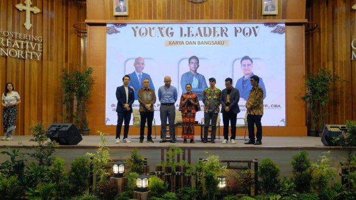 Sapaan Rektor UKSW Prof. Dr. Intiyas Utami, S.E., M.Si., Ak., dalam Young Leader POV GIHN 2024 di Balairung Universitas, Kamis (27-06-2024).