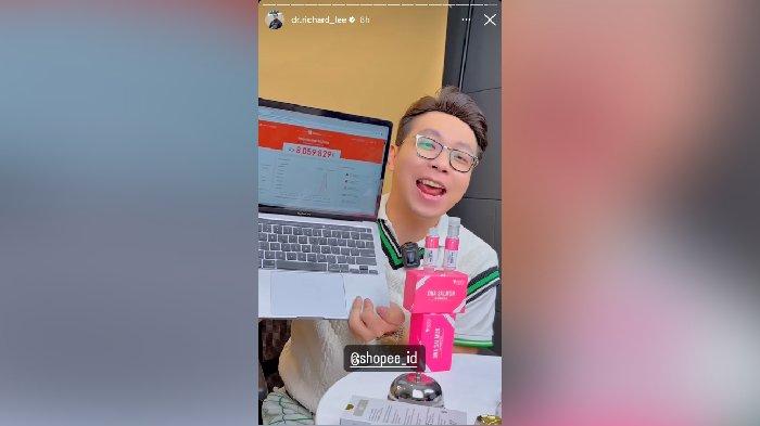 Perdana streaming jualan di Shopee Live, dr. Richard berhasil torehkan pencapaian baru melampaui rekor omset sebelumnya oleh Sultan Andara