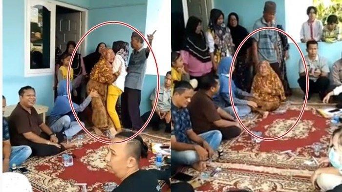Siti Marbiah (73) tak kuasa menahan tangis saat menghadiri mediasi atas masalah dirinya yang diusir anak angkat dari rumahnya sendiri di Kabupaten Banyuasin, Sumsel