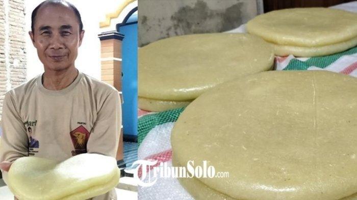 Sugimin pembuat gatot dan kerupuk trowolo warga Dusun Sunggingan, Desa Jambeyan, Kecamatan Sambirejo, Kabupaten Sragen. 