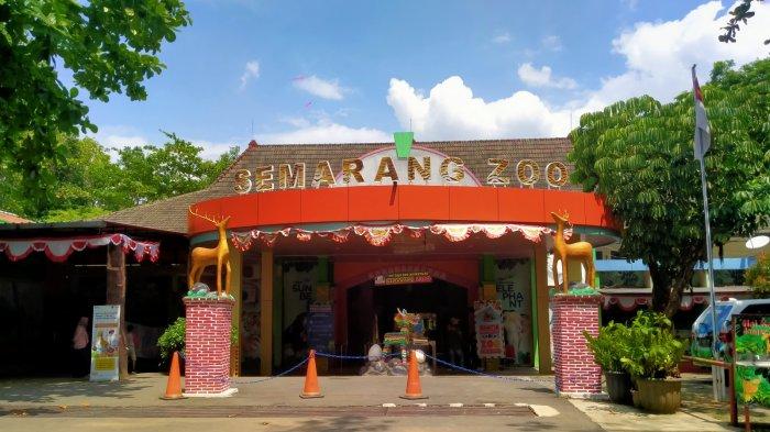 WISATA SEMARANG - Tampak depan Semarang Zoo. Kebun binatang ini menjadi destinasi favorit warga untuk menikmati liburan di Kota Semarang.