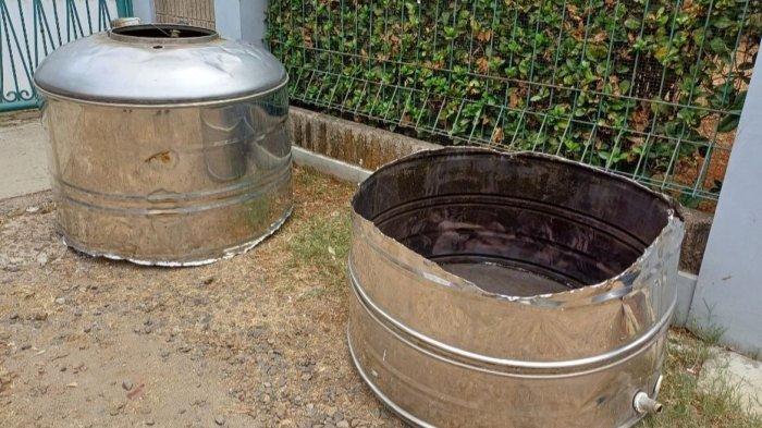 Tandon air stainless, tempat Ipam Rahmat Hidayat (40) ditemukan tewas.