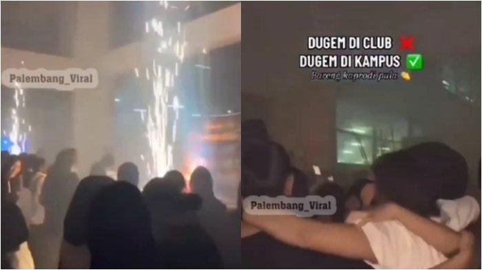 Tangkapan layar video viral pesta dugem di kampus Palembang yang dihadiri Kaprodi.
