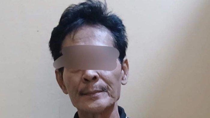 TERSANGKA TPPO: Parno (62), warga Kecamatan Sambungmacan, yang ditetapkan sebagai tersangka kasus TPPO di Kabupaten Sragen. Parno terancam 15 tahun penjara. (ISTIMEWA)