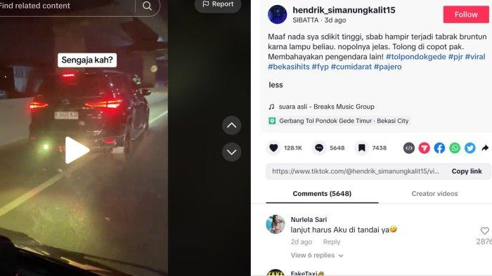 Viral di media sosial video mobil Toyota Fortuner memakai lampu rem yang menyilaukan.