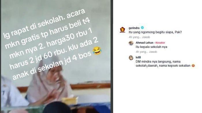 Kepala sekolah wajibkan wali murid beli kotak nasi harga Rp60 ribu, admin Gerindra langsung bereaksi