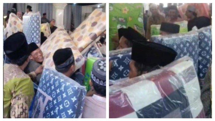 Viral pernikahan di Sidoarjo, Jawa Timur beri souvenir kasur lipat ke tamu undangan.