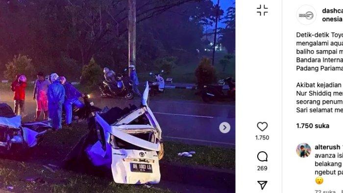 Rekaman Dashcam Detik-detik Avanza Alami Aquaplanning Tabrak Baliho, Mobil Terbelah Jadi Dua
