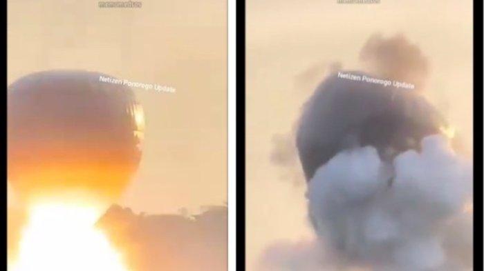 Rekaman Detik-detik Balon Udara Bawa Petasan Meledak di Ponorogo, 4 Remaja Luka-luka