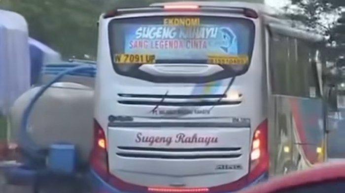 Bus Sugeng Rahayu viral ngebut ugal-ugalan, tak mau kalah dengan truk tangki air