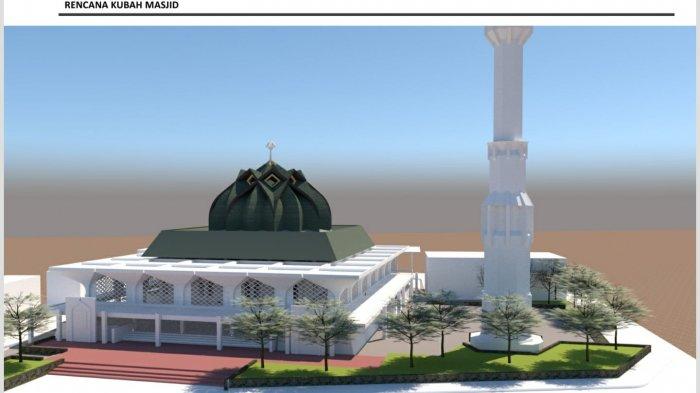 Desain kubah Masjid Agung Baitunnur Pati yang telah dimulai pengerjaannya