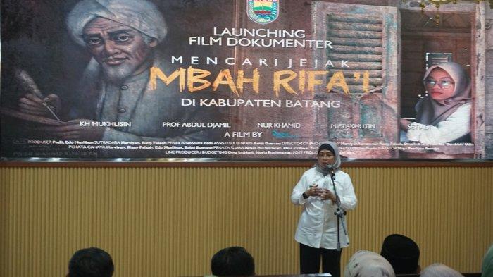 Pj  Bupati Batang, Lani Dwi Rejeki saat memberikan sambutan dan testimoni usai menonton Film Dokumenter 
