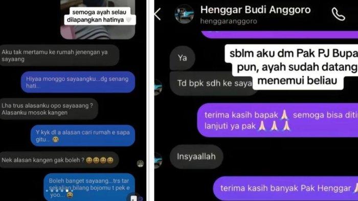 Chat Tiara ke PJ Bupati (kanan). Chat perselingkuhan ibunda Tiara dengan camat (kiri)