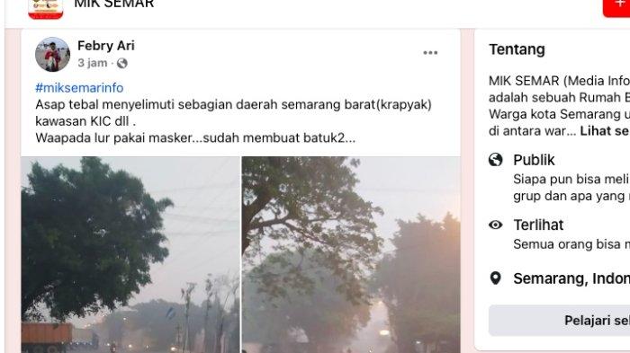 Unggahan tentang asap tebal di Semarang