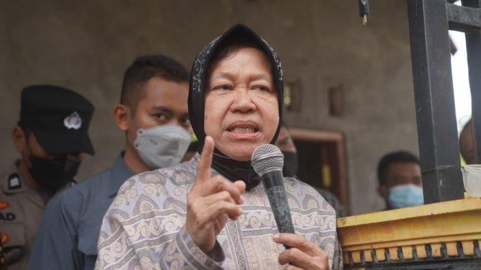 Mensos Tri Rismaharini memberikan imbauan ke warga Desa Pengkok, Kedawung, Sragen, Minggu (15/5/2022)