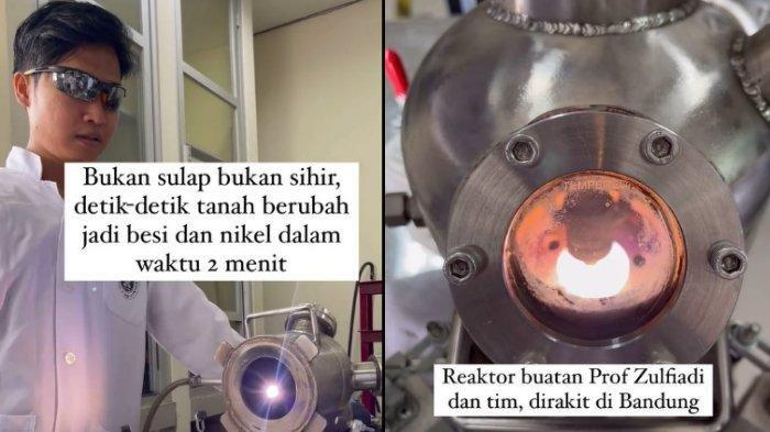 Tangkapan video viral dosen ubah tanah jadi logam viral di media sosial.