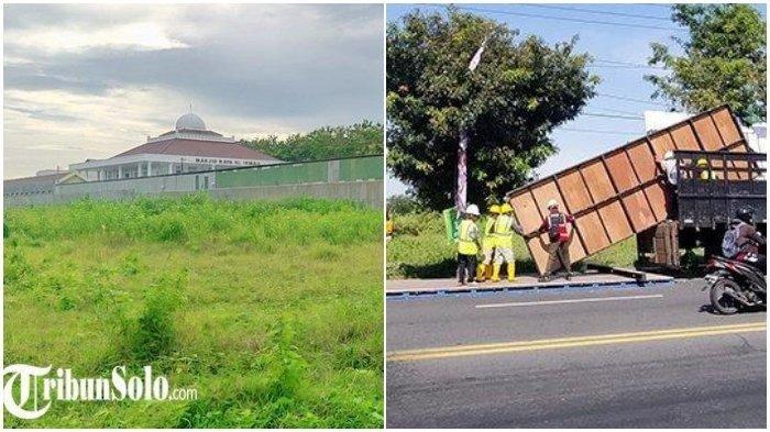 Penampakan calon lahan yang akan digunakan untuk membangun rumah pensiun Presiden Jokowi. Tanah rumah baru Presiden Jokowi di Colomadu mulai dipagari dan ekskavator sudah di lokasi itu, Selasa (25/6/2024).