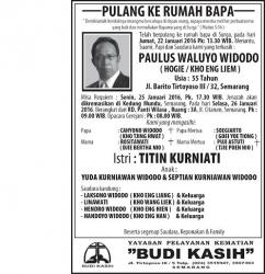 PULANG KE RUMAH BAPA PAULUS WALUYO WIDODO - Tribunjateng.com