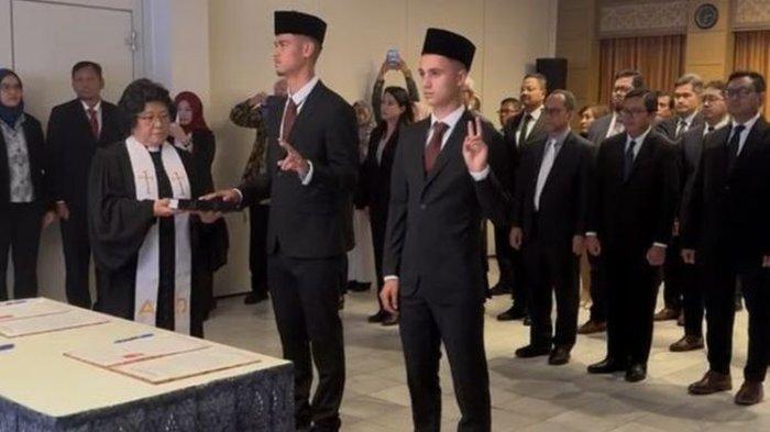 Suasana saat pengambilan sumpah WNI Mees Hilgers dan Eliano Reijnders di Brussels, Belgia, pada Senin (30/9/2024).