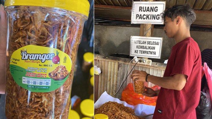 Proses produksi brambang goreng di Madegondo, Kecamatan Grogol, Kabupaten Sukoharjo.