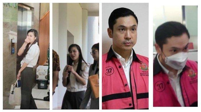 Kedatangan Sandra Dewi di Kejagung didampingi oleh seorang pria dan wanita yang diduga merupakan kuasa hukumnya.