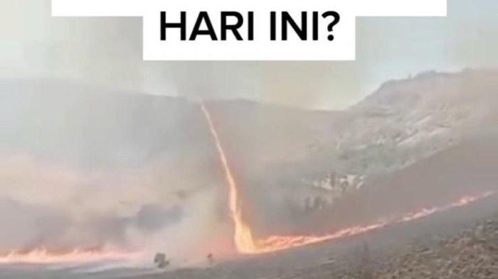 Viral Detik-detik Kemunculan Tornado Api di Savana Bromo yang Terbakar Karena Flare Prewedding