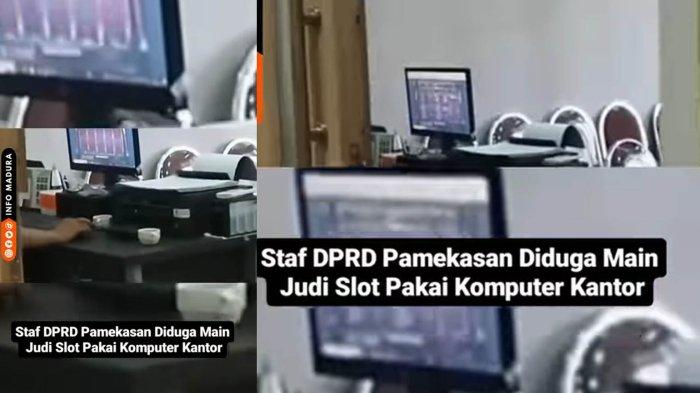 Tangkapan layar video viral staf DPRD Pamekasan diduga main judi online.