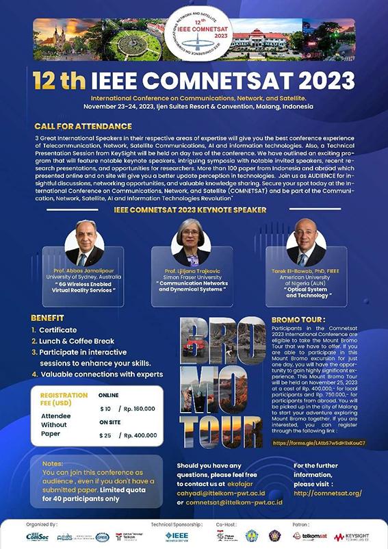 Konferensi Internasional IEEE tentang Komunikasi, Jaringan, dan Satelit (ComNetSat) Tahun 2023.