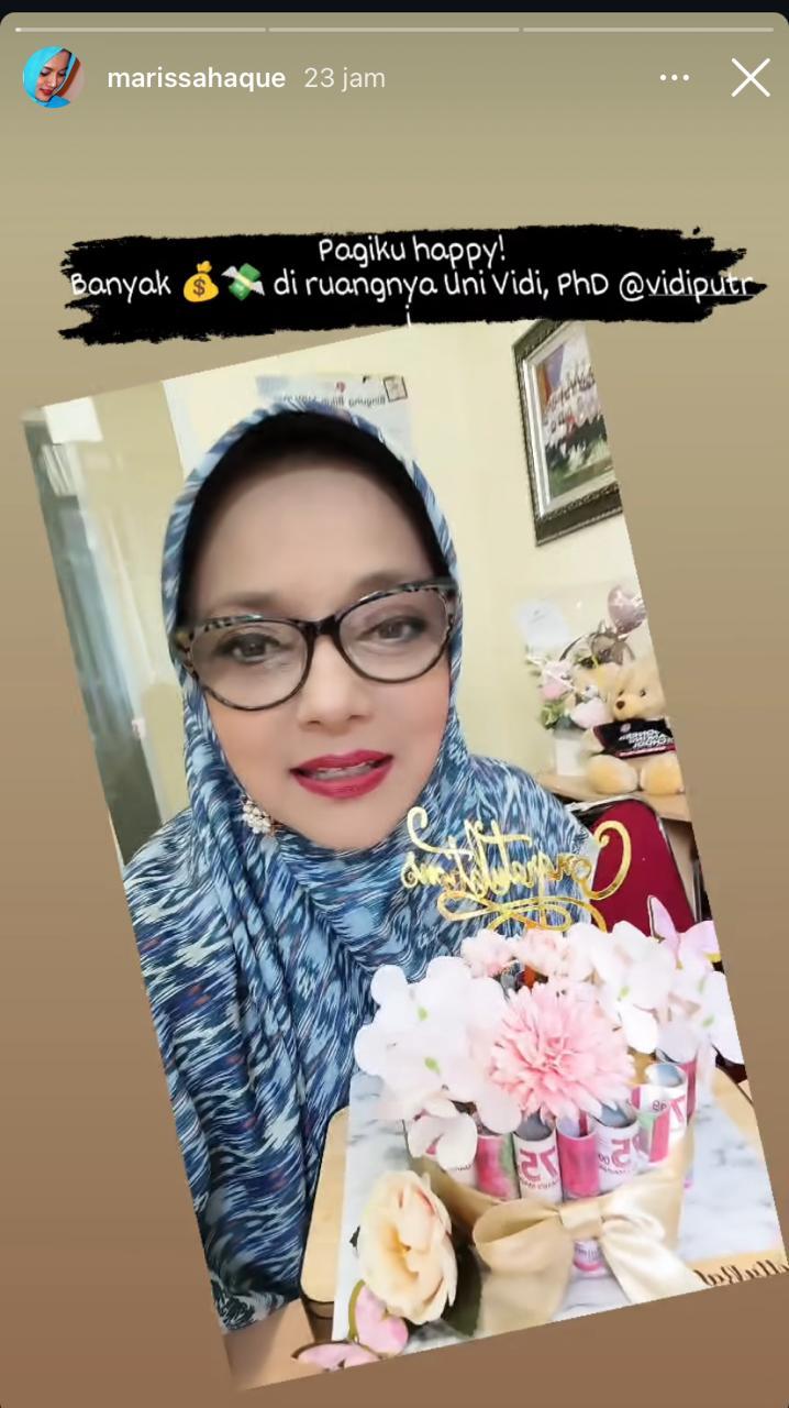 Unggahan terakhir Marissa haque di Insta Story miliknya
