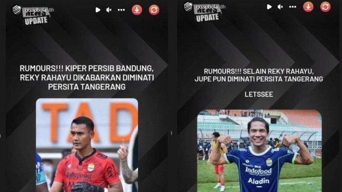 Reky Rahayu dan Achmad Jufriyanto masuk radar transfer Persita Tangerang untuk gelaran Liga 1 2023, Senin (27/3/2023). (Instagram story @gozipbola)