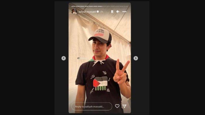 Aaliyah Massaid membagikan potret Abidzar Al Ghifari ketika bertemu di aksi mendukung Palestina pada Minggu, 5 November.