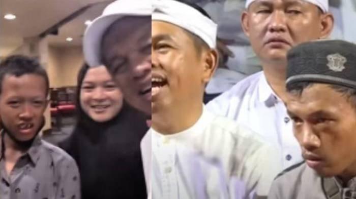 BERTEMU DEDI MULYADI - Adit, seorang kuli sabit rumput saat bertemu dengan Gubernur Jawa Barat, Dedi Mulyadi. Adit yang tidak lulus SLB ternyata kini mampu biayai adiknya kuliah di UI.