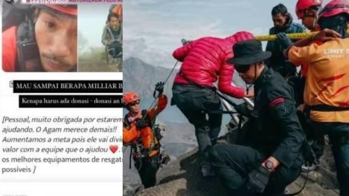 EVAKUASI JULIANA - Agam Rinjani, pemandu di Gunung Rinjani yang ikut menangani proses evakuasi pendaki asal Brasil, Juliana Marins yang tewas pada Rabu (25/6/2025).
