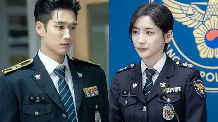 Potret Ahn Bo Hyun dan Park Ji Hyun dalam drama Korea terbaru 'Flex x Cop'.