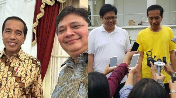 Airlangga Hartarto dan Presiden Jokowi saat bertemu di Istana Kepresidenan