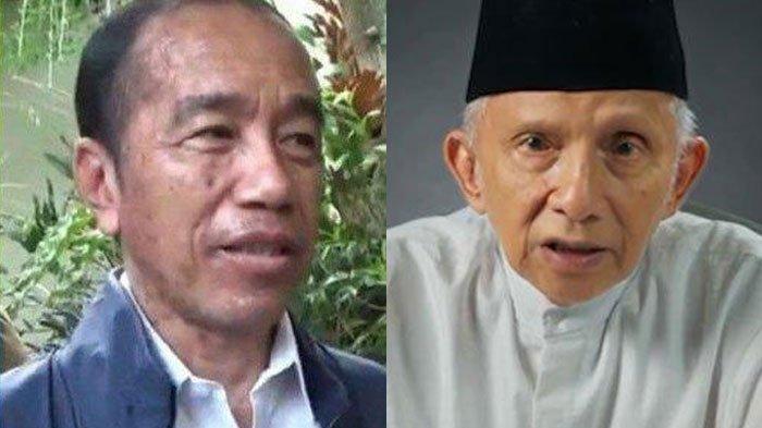 PENYAKIT JOKOWI - Ketua Majelis Syura Partai Ummat, Amien Rais (foto kanan) soroti penyakit Jokowi. Sarankan Presiden Ke-7 RI terebut bertobat agar lekas sembuh.