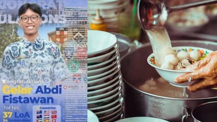 SISWA BERPRESTASI - Gelar Abdi Fistawan, siswa SMAN 1 Pati yang berhasil diterima di 34 universitas luar negeri. Ortunya berprofesi sebagai pedagang bakso.