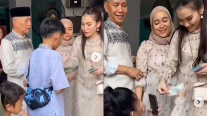 Ayu Ting Ting bagi THR Rp20 ribu ke anak-anak tetangga