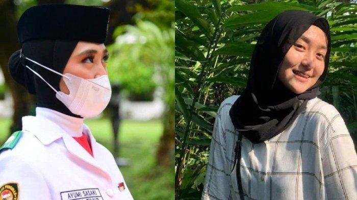 Ayumi Putri Sasaki, pembawa baki bendera dulu viral. Ia keturunan Indonesia-Jepang.