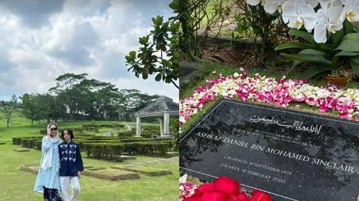 BCL memperlihatkan dengan jelas nisan bertuliskan nama Ashraf Sinclair.