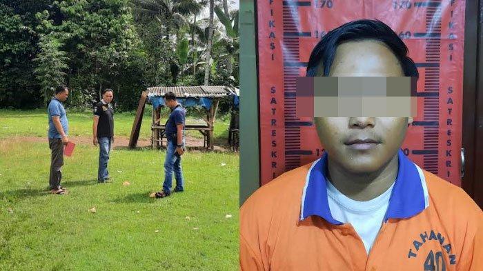 Polisi olah TKP Bocah SD teler Lapangan Pondokdalem Kecamatan Semboro Jember usai pesta minuman keras dan  Penjual minuman keras terhadap bocah SD di Jember
