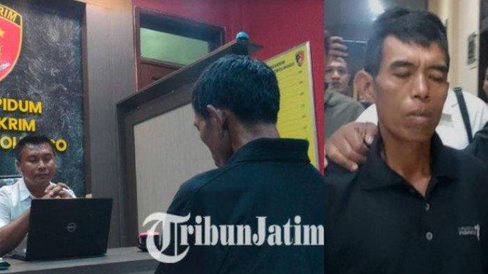 Budiono yang sempat sembunyi di hutan Probolinggo setelah membunuh seorang wanita yang adalah tetangganya, seminggu kelaparan akhirnya serahkan diri ke polisi, Rabu (12/6/2024).