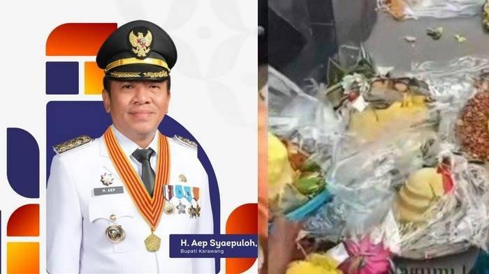 Bupati Aep Syaepuloh memberikan klarifikasi soal ribuan nasi tumpeng yang dibuang seusai perayaan HUT Karawang ke-391.