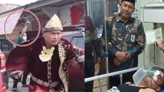 NIKAH DI IGD - Penghulu dari Kantor Urusan Agama (KUA) Seberang Ulu I melangsungkan akad nikah Ahmad Handa dan istrinya di Rumah saki BARI Palembang, Minggu (11/5/2025). Ahmad adalah calon pengantin pria yang dibacok saat hendak melangsungkan pernikahan di Jalan Panca Usaha.