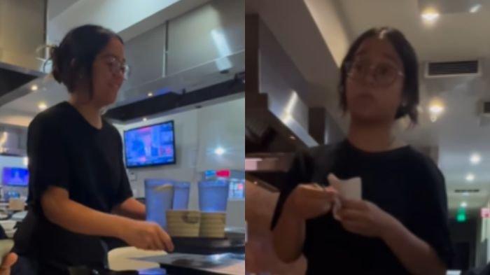 Cinta Kuya kerja jadi pelayan restoran.